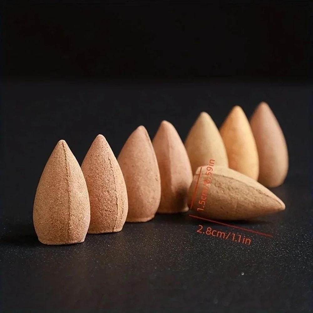100PCS Backflow Mixed Scent Natural Incense Cones 2