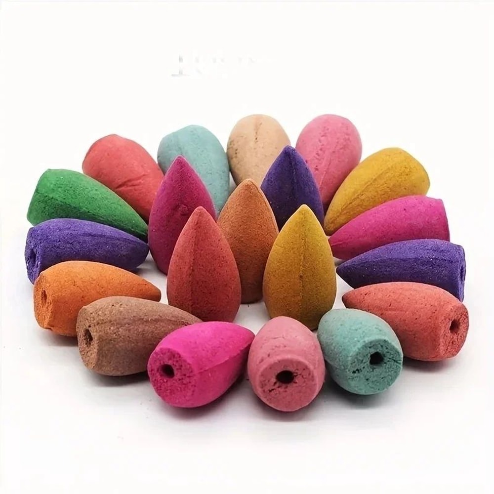 100PCS Backflow Mixed Scent Natural Incense Cones 3