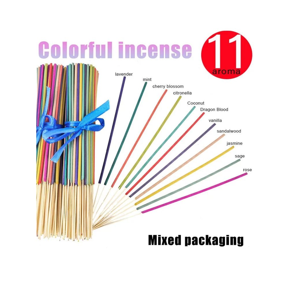 300 Aromatherapy Incense Sticks Set With Burner 6