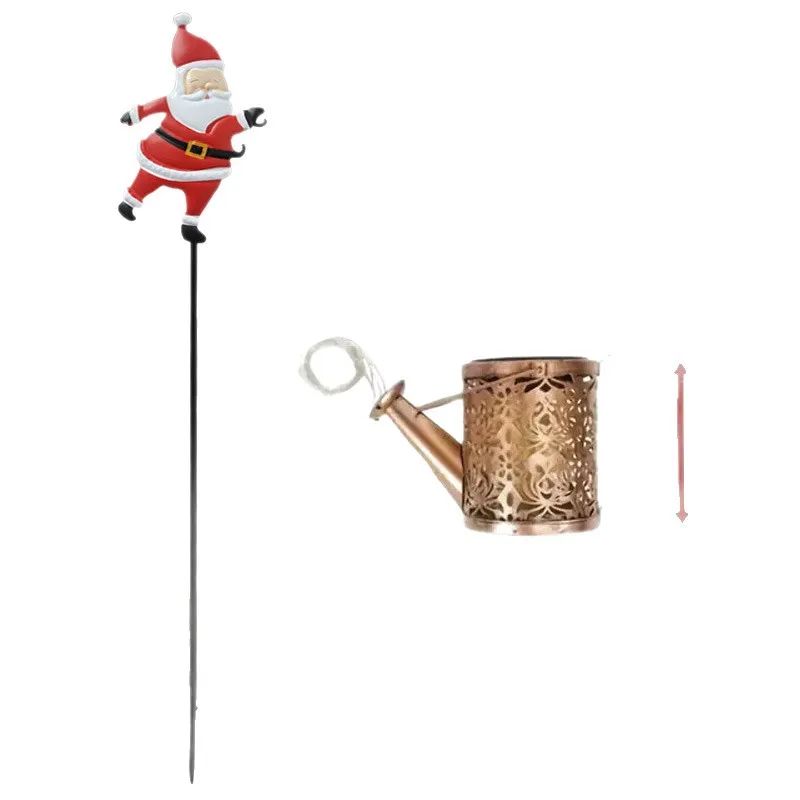 Christmas Santa Solar Kettle Garden Lights 4