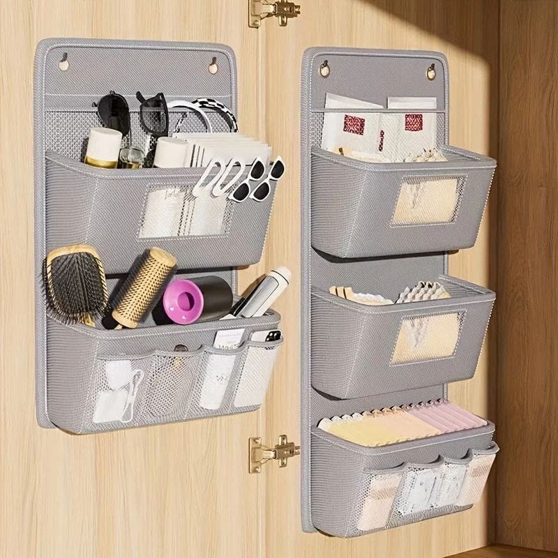 Gray Wall Mounted MultiCompartment Storage Organizer 1