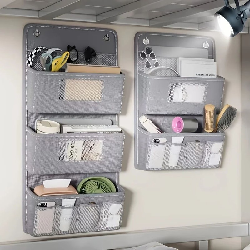 Gray Wall Mounted MultiCompartment Storage Organizer 5