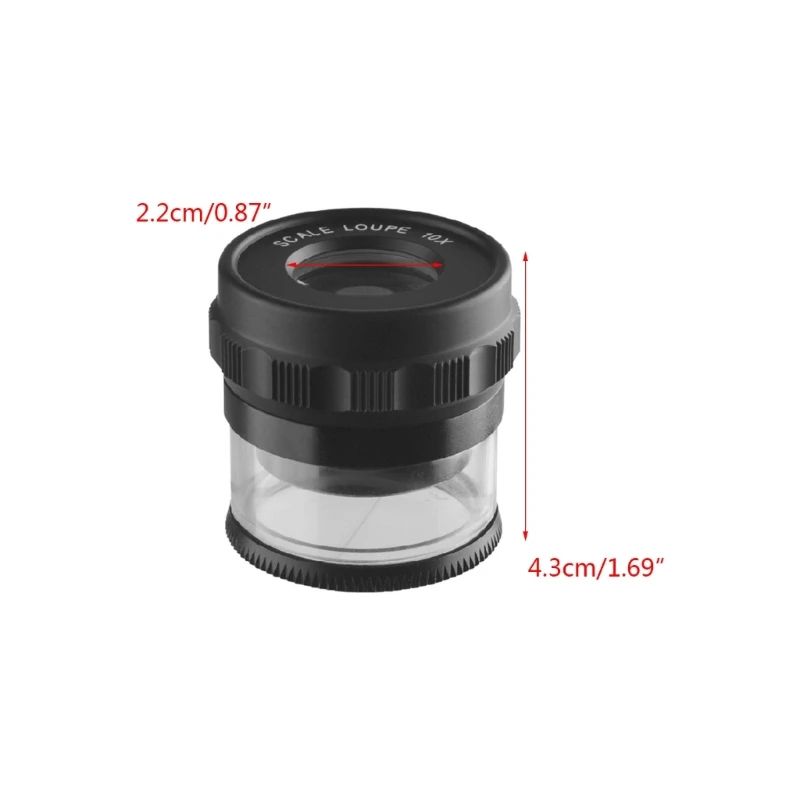 10X Handheld Magnifying Loupe With Scale 5