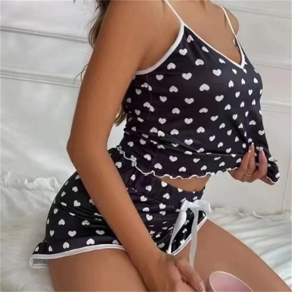 Womens Cute Printed Summer Pajama Set 1