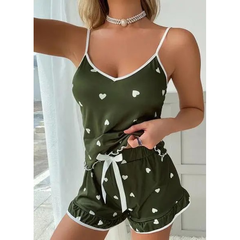 Womens Cute Printed Summer Pajama Set 9