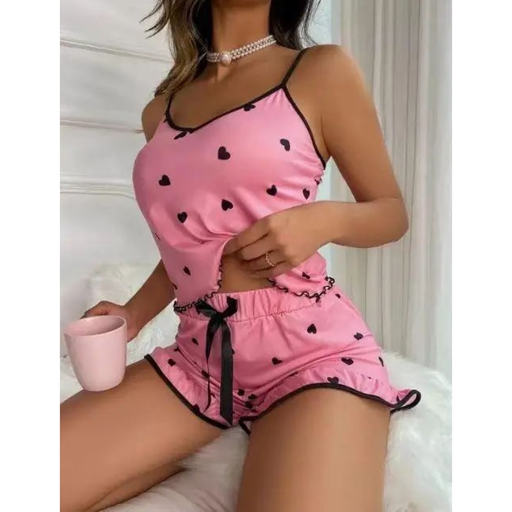 Womens Cute Printed Summer Pajama Set 10