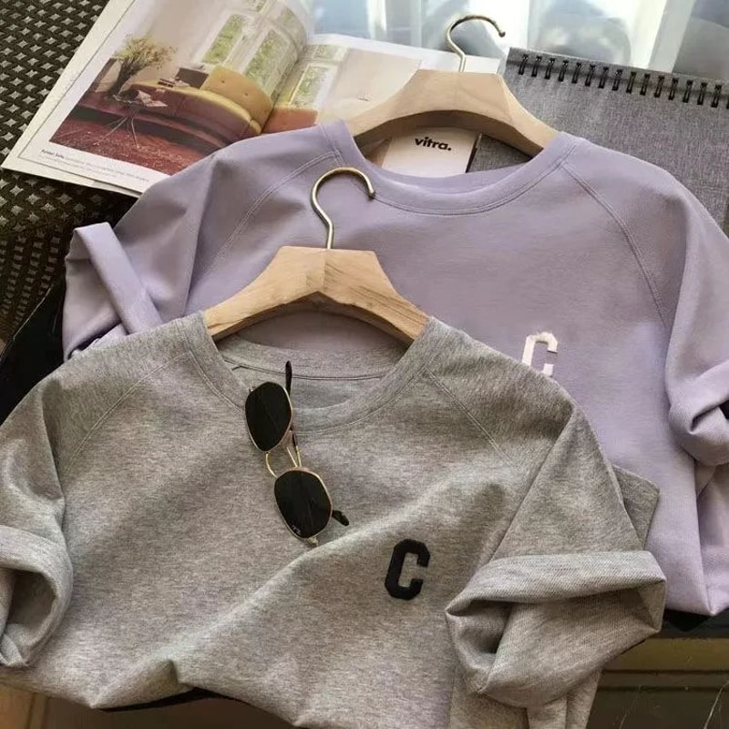 Womens Summer Two Piece Casual T Shirt And Shorts Set 6