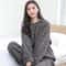 Women Autumn Warm Ribbed Fleece 2 Piece Pullover And Pants Set 6