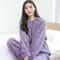 Women Autumn Warm Ribbed Fleece 2 Piece Pullover And Pants Set 10