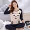 Women Autumn Thin Bear And Cat Print Pajama Set 0