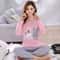 Women Autumn Thin Bear And Cat Print Pajama Set 11
