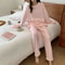 Women Winter Coral Velvet Thick Warm Pajama Set 3