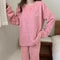 Women Winter Coral Velvet Thick Warm Pajama Set 4