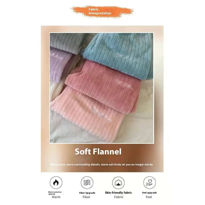 Women Winter Coral Velvet Thick Warm Pajama Set 6