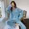 Women Winter Coral Velvet Thick Warm Pajama Set 11