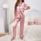 Women Short Sleeve ButtonDown Satin Pajama Set 10
