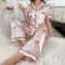 Women Short Sleeve ButtonDown Satin Pajama Set 12