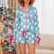 Women Christmas Satin Pajama Set With Long Sleeve Top And Shorts 2