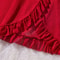 Women Red Lace Nightdress Set With Sheer V Neck Cami And Panties 5