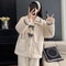 Women Autumn Winter Thick Warm Padded Pajama Set 3