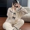 Women Autumn Winter Thick Warm Padded Pajama Set 4