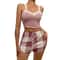 Women Lace Patchwork V Neck Pajama Set With Cami And Shorts 4