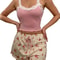 Women Lace Patchwork V Neck Pajama Set With Cami And Shorts 5