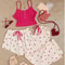 Women Three Piece Heart Print Ribbed Pajama Set 6