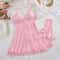 Women Summer Lace Nightgown Set With Suspender Dress And Thong 6