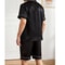 Men Summer Satin Pajama Set With Button Down Shirt And Shorts 6
