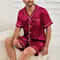 Men Summer Satin Pajama Set With Button Down Shirt And Shorts 15
