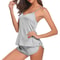 Women Sheer Lace Cami And Shorts Pajama Set 4