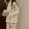 Women Thick Warm Coral Velvet Flannel Pajama Set 7