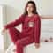 Women Winter Thick Flannel Coral Velvet Bear Pajama Set 0