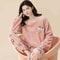 Women Winter Thick Flannel Coral Velvet Bear Pajama Set 8