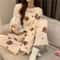 Women Winter Coral Fleece Cartoon Print Pajama Set 12