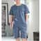 Men Striped Bear Pajama Set Large Size Breathable Loungewear 2