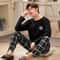Men Striped Long Sleeve Pajama Set Spring Winter 6