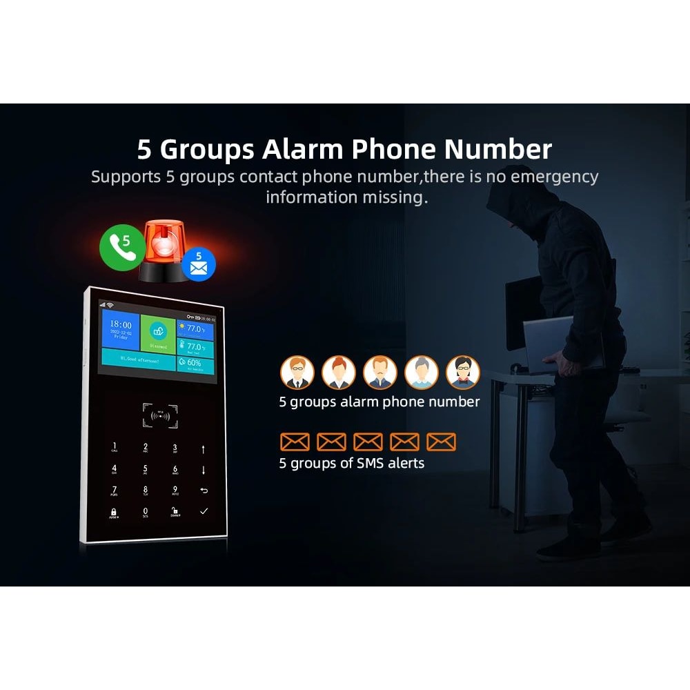 PG109 43 Inch WiFi GSM Smart Home Security Alarm System 10