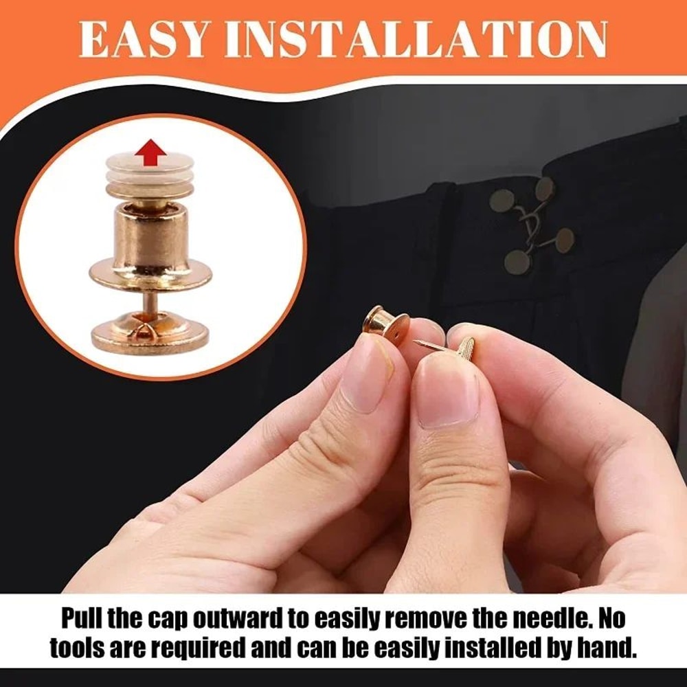 Adjustable Waist Extender Button Set For Jeans No Sewing 1