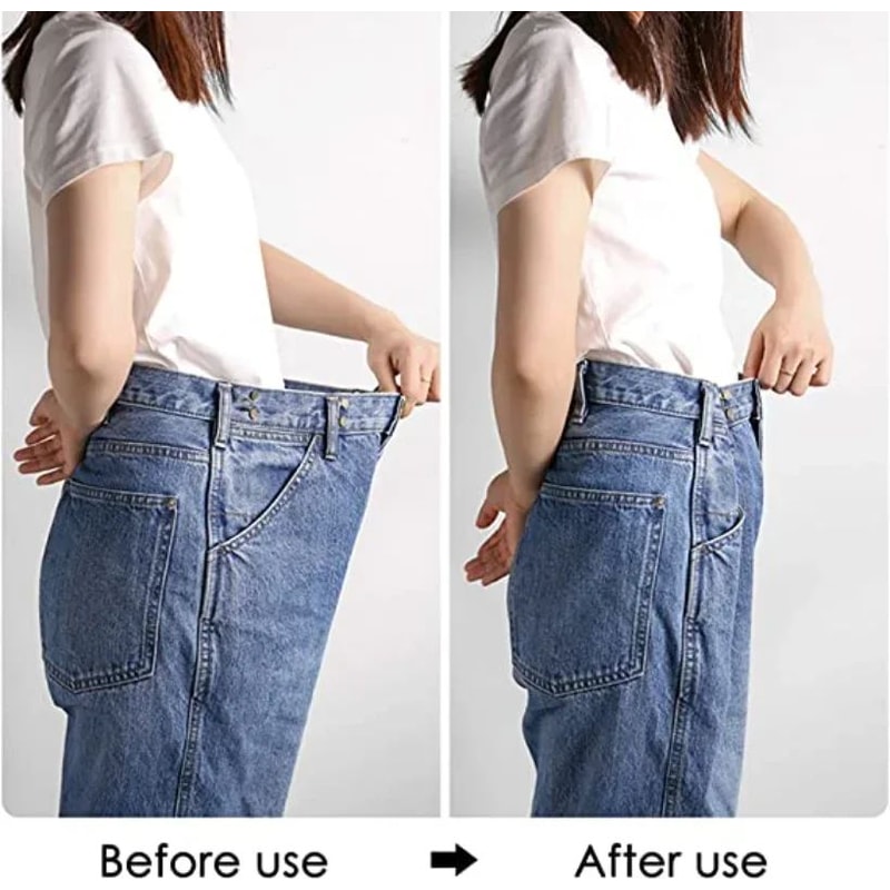 Adjustable Waist Extender Button Set For Jeans No Sewing 3