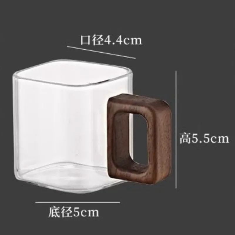 Elegant Glass Coffee Mug With Walnut Wooden Handle 5