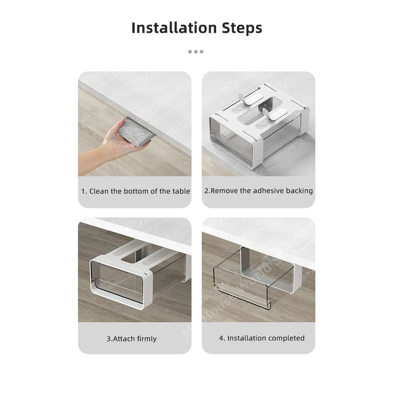 Under Desk Hidden Storage Drawer Organizer 8