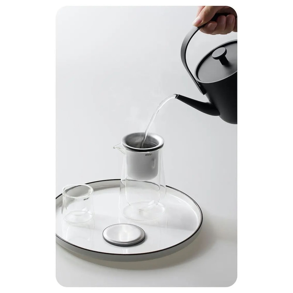 HighEnd Glass Teapot With OneButton Filtration 8
