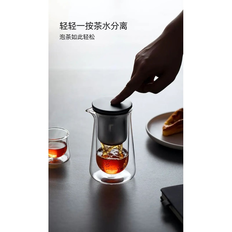 HighEnd Glass Teapot With OneButton Filtration 9