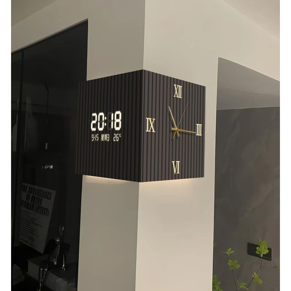 Modern DualSided Corner Wall Clock 6