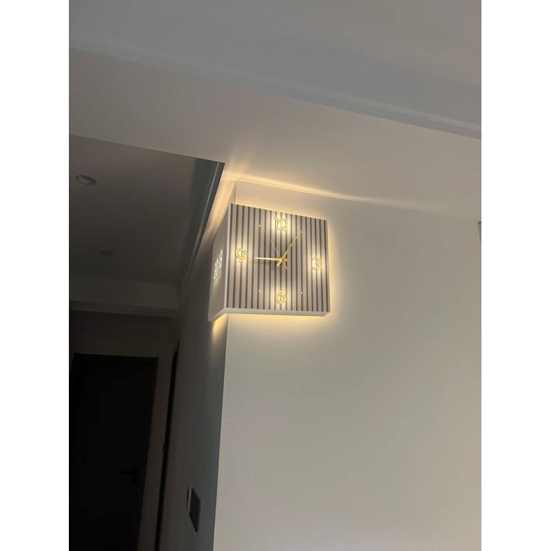 Modern DualSided Corner Wall Clock 7