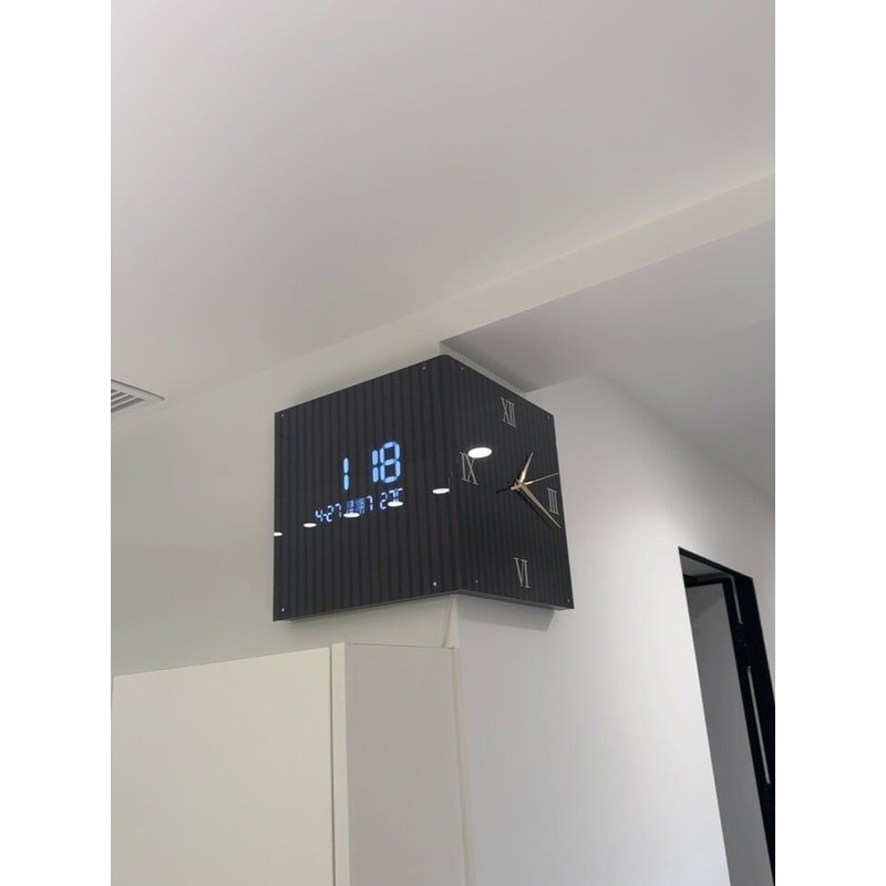 Modern DualSided Corner Wall Clock 8