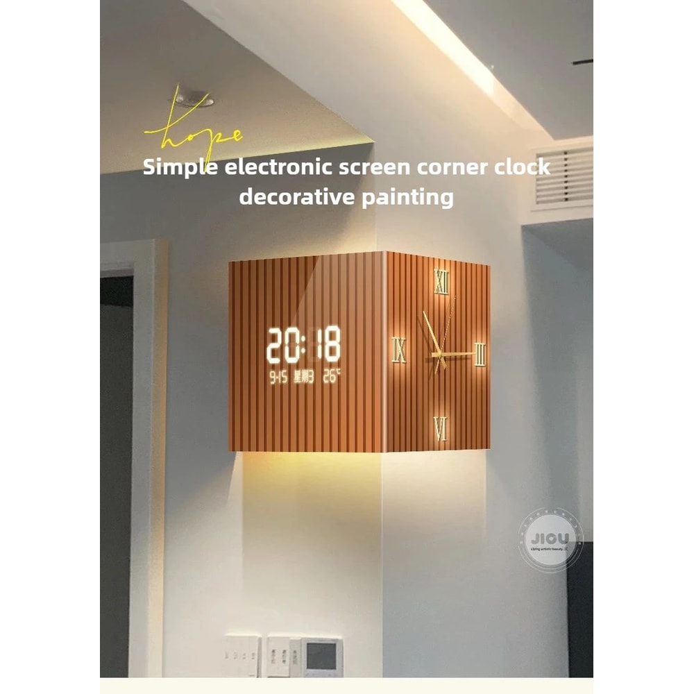 Modern DualSided Corner Wall Clock 9