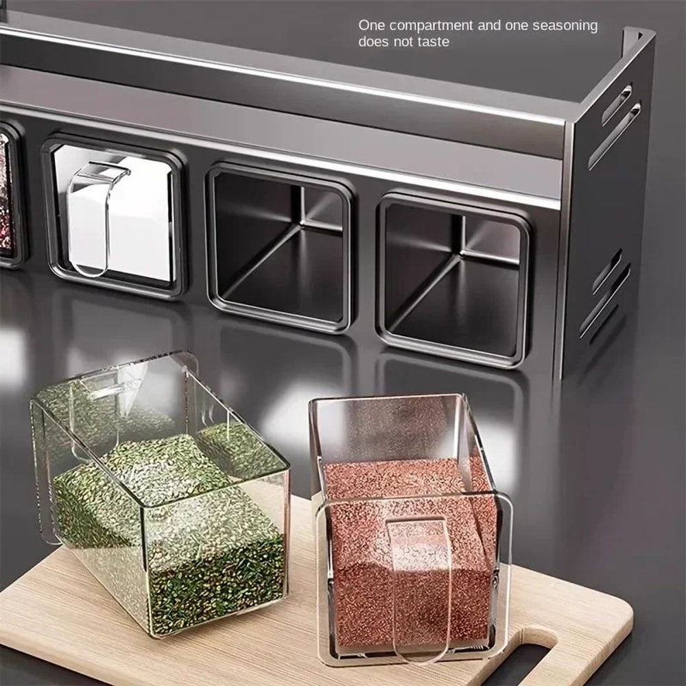 Stainless Steel WallMounted Kitchen Spice Rack 6